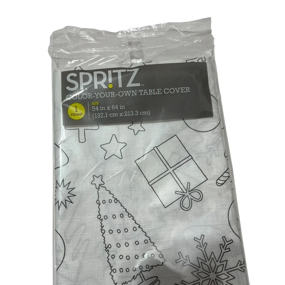Spritz Christmas Tablecloth Color Your Own Table Cover 54X84 Winter Party‎ Craft